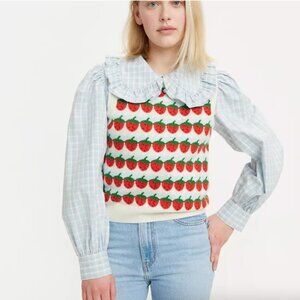 Levis Strawberries Cloud Dancer Sweater Vest Size XL